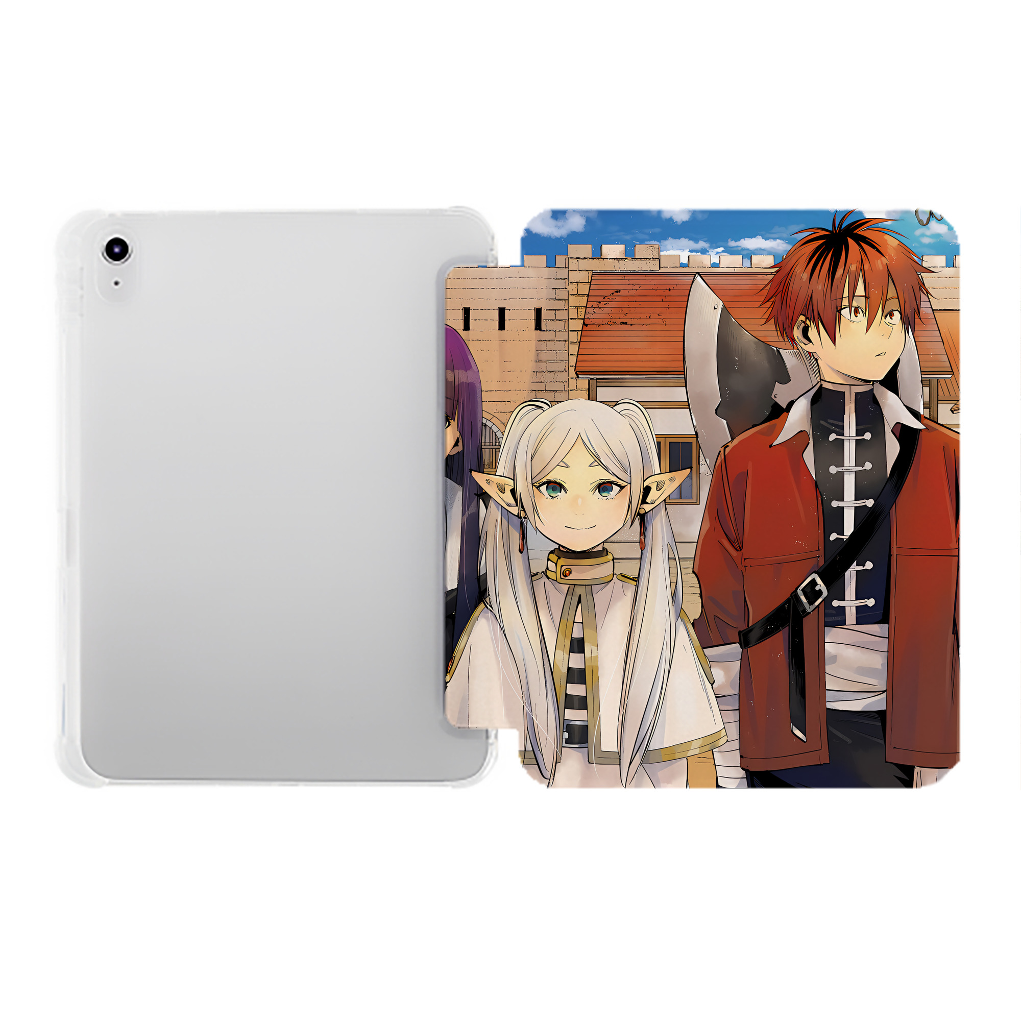 （画像用） 葬送のフリーレン Frieren IPad ケース ペン収納付き 三つ折りスタンド PUレザー×シリコン 対応機種9.5/10.5/10.9インチ